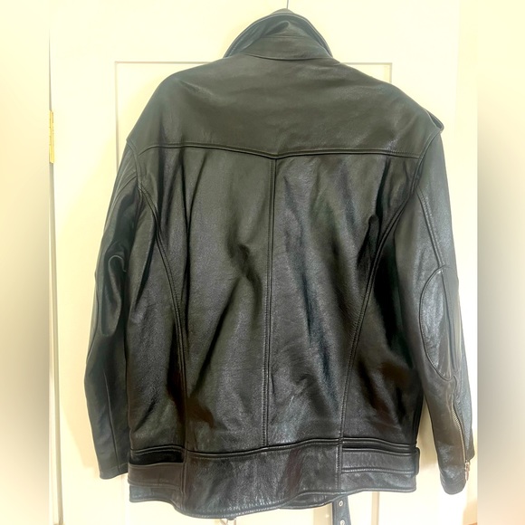 IRO Oversized Black Leather Moto Jacket - Picture 2 of 9
